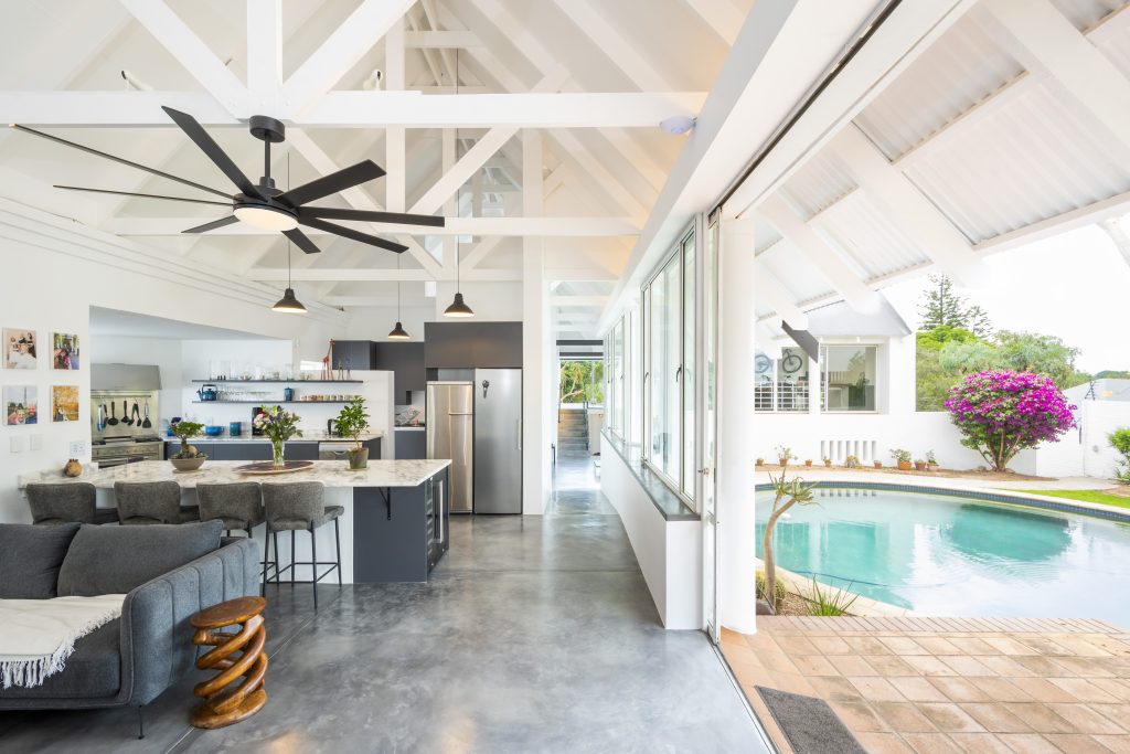 Angus6 Renovated open-plan living space opening onto the pool, Benmore Gardens